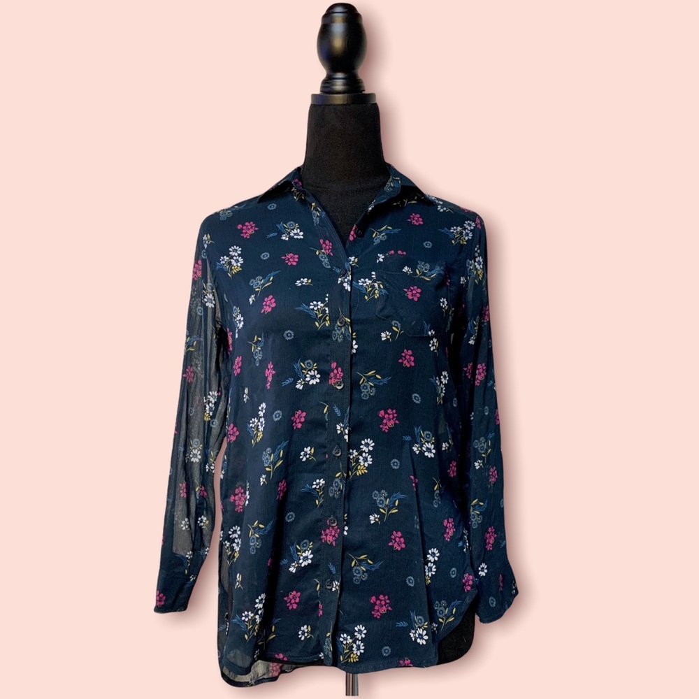 Abercrombie & Fitch- Girls size 12 sheer hi-low blouse